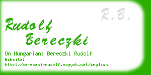 rudolf bereczki business card